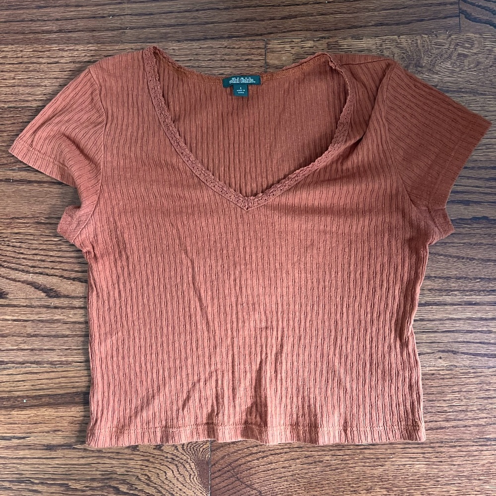 Orange v neck shirt from target